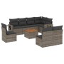 Garden furniture set 9 pieces and gray synthetic rattan cushions by , Garden sets - Ref: Foro24-3256935, Price: 589,63 €, Dis...