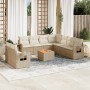 Set Gartensofas mit beigen Kissen 10 Stück synthetisches Rattan von , Gartensets - Ref: Foro24-3256961, Preis: 798,82 €, Raba...