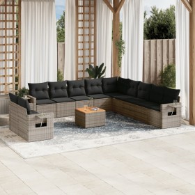 Set mit 12 Gartensofas mit Kissen synthetisches Rattangrau von , Gartensets - Ref: Foro24-3256977, Preis: 917,99 €, Rabatt: %