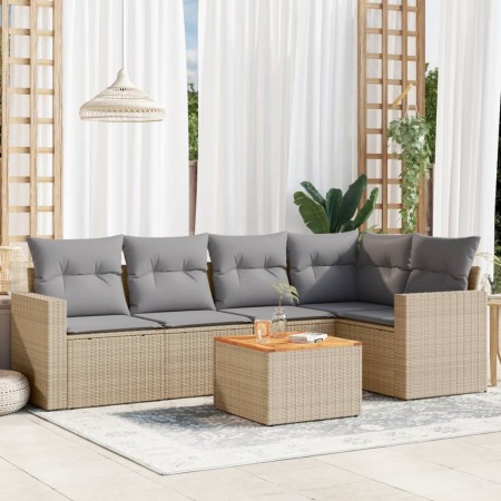 Set Gartensofas mit beigen Kissen Mix 6 Stück PE Rattan von , Gartensets - Ref: Foro24-3256885, Preis: 484,45 €, Rabatt: %