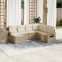 Set of 7-piece garden sofas and beige synthetic rattan cushions by , Garden sets - Ref: Foro24-3252835, Price: 547,84 €, Disc...