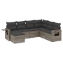 7-piece garden sofa set with gray PE rattan cushions by , Garden sets - Ref: Foro24-3252837, Price: 493,04 €, Discount: %