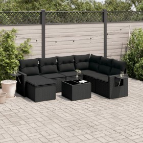 Set aus 8-teiligen Gartensofas und Kissen Kunstrattan schwarz von , Gartensets - Ref: Foro24-3252842, Preis: 585,18 €, Rabatt: %