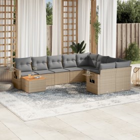 Set Gartensofas mit beigen Kissen 10 Stück synthetisches Rattan von , Gartensets - Ref: Foro24-3257060, Preis: 754,44 €, Raba...