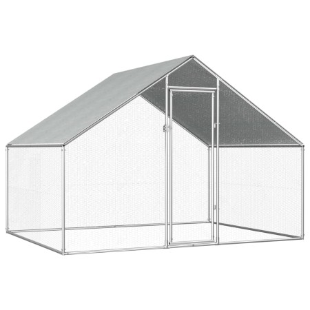 Galvanized steel outdoor chicken coop cage 2.75x2x1.92 m by vidaXL, Cages and habitats for small animals - Ref: Foro24-170788...