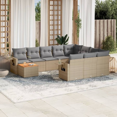 Set Gartensofas mit beigen Kissen Mix 11 Stück PE Rattan von , Gartensets - Ref: Foro24-3257081, Preis: 747,99 €, Rabatt: %