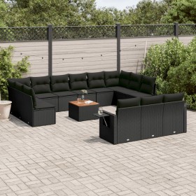 Set mit 14 Gartensofas mit schwarzen Kissen aus synthetischem Rattan von , Gartensets - Ref: Foro24-3257133, Preis: 968,01 €,...