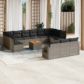 Set mit 14 Gartensofas mit Kissen synthetisches Rattangrau von , Gartensets - Ref: Foro24-3257138, Preis: 913,39 €, Rabatt: %