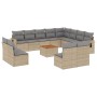 Garden sofa set with beige mixed cushions 13 pieces PE rattan by , Garden sets - Ref: Foro24-3257144, Price: 890,84 €, Discou...