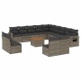 14-piece garden sofa set with gray synthetic rattan cushions by , Garden sets - Ref: Foro24-3257152, Price: 887,68 €, Discoun...