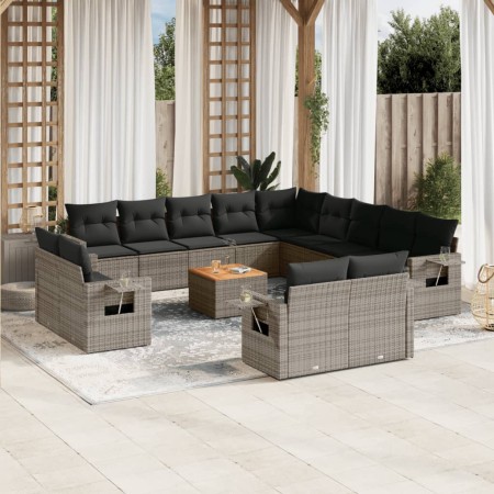 14-piece garden sofa set with gray synthetic rattan cushions by , Garden sets - Ref: Foro24-3257173, Price: 1,00 €, Discount: %