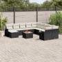 Garden furniture set, 14 pieces with black synthetic rattan cushions. by , Garden sets - Ref: Foro24-3257190, Price: 686,59 €...