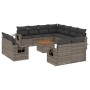 Garden sofa set 12 pieces with gray synthetic rattan cushions by , Garden sets - Ref: Foro24-3257159, Price: 1,00 €, Discount: %