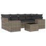 7-piece garden sofa set with gray PE rattan cushions by , Garden sets - Ref: Foro24-3254657, Price: 516,65 €, Discount: %