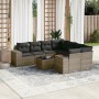 Garden furniture set 9 pieces and gray synthetic rattan cushions by , Garden sets - Ref: Foro24-3254697, Price: 611,52 €, Dis...