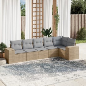 Set Gartensofas mit Kissen 6 Stück synthetisches Rattan beige von , Gartensets - Ref: Foro24-3254926, Preis: 512,97 €, Rabatt: %