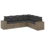 Set mit 6 Gartenmöbeln und Kissen synthetisches Rattangrau von , Gartensets - Ref: Foro24-3254947, Preis: 437,34 €, Rabatt: %