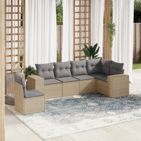 Garden sofa set with 6-piece synthetic rattan beige cushions by , Garden sets - Ref: Foro24-3254966, Price: 520,22 €, Discoun...