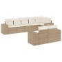 Garden sofa set with beige cushions, 8 pieces, PE rattan. by , Garden sets - Ref: Foro24-3255155, Price: 719,32 €, Discount: %