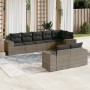 Garden sofa set 8 pieces and gray synthetic rattan cushions by , Garden sets - Ref: Foro24-3255157, Price: 622,75 €, Discount: %