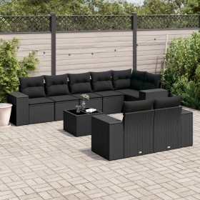 8-teiliges Gartensofa-Set und schwarze synthetische Rattankissen von , Gartensets - Ref: Foro24-3255162, Preis: 694,13 €, Rab...