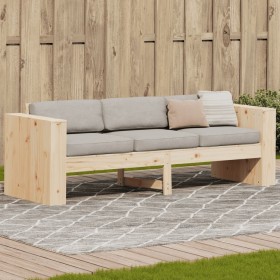 Sofá de jardín de 3 plazas madera maciza de pino 189x60x62 cm de , Sofás de exterior - Ref: Foro24-832373, Precio: 154,86 €, ...