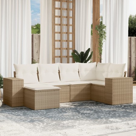 Set Gartensofas mit Kissen 6 Stück synthetisches Rattan beige von , Gartensets - Ref: Foro24-3255195, Preis: 580,99 €, Rabatt: %