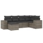 6-piece garden furniture set with gray synthetic rattan cushions by , Garden sets - Ref: Foro24-3255197, Price: 443,51 €, Dis...