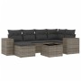 7-piece garden sofa set with gray PE rattan cushions by , Garden sets - Ref: Foro24-3255207, Price: 487,69 €, Discount: %