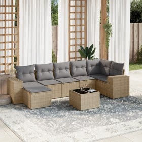 Garden sofa set with beige cushions, 8 pieces, PE rattan. by , Garden sets - Ref: Foro24-3255226, Price: 602,34 €, Discount: %