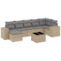 Garden sofa set with beige cushions, 8 pieces, PE rattan. by , Garden sets - Ref: Foro24-3255226, Price: 595,99 €, Discount: %