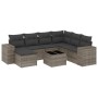 Garden sofa set 8 pieces and gray synthetic rattan cushions by , Garden sets - Ref: Foro24-3255247, Price: 546,07 €, Discount: %