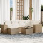 Set sofás de jardín 7 piezas y cojines ratán sintético beige de , Conjuntos de jardín - Ref: Foro24-3255205, Precio: 644,99 €...