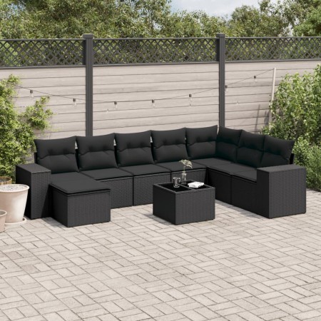 8-piece garden sofa set with black synthetic rattan cushions by , Garden sets - Ref: Foro24-3255302, Price: 613,88 €, Discoun...