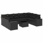 Set de sofás de jardín 10 pzas cojines ratán sintético negro de , Conjuntos de jardín - Ref: Foro24-3255342, Precio: 713,14 €...