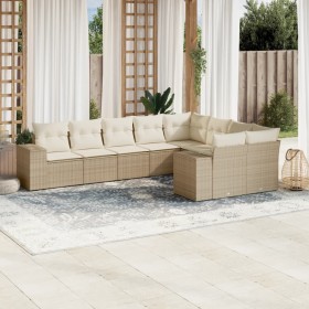 9-piece garden sofa set with beige synthetic rattan cushions by , Garden sets - Ref: Foro24-3255375, Price: 790,34 €, Discoun...