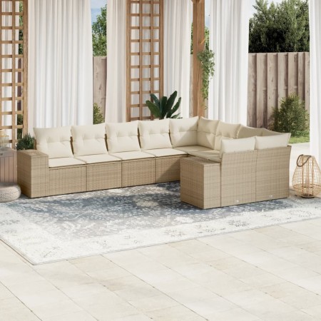 9-piece garden sofa set with beige synthetic rattan cushions by , Garden sets - Ref: Foro24-3255375, Price: 847,33 €, Discoun...