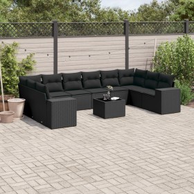 Garden sofa set 11 pieces and black synthetic rattan cushions by , Garden sets - Ref: Foro24-3255412, Price: 752,44 €, Discou...