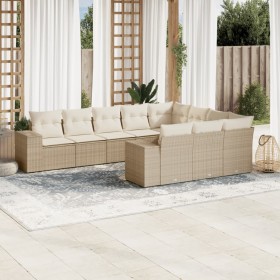 Set Gartensofas mit beigen Kissen 10 Stück synthetisches Rattan von , Gartensets - Ref: Foro24-3255425, Preis: 757,40 €, Raba...