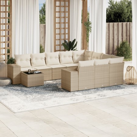 Garden sofa set 11 pieces with beige synthetic rattan cushions by , Garden sets - Ref: Foro24-3255465, Price: 774,99 €, Disco...