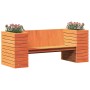 Banco con jardineras madera de pino marrón cera 167,5x60x65 cm de , Sofás de exterior - Ref: Foro24-844643, Precio: 197,61 €,...