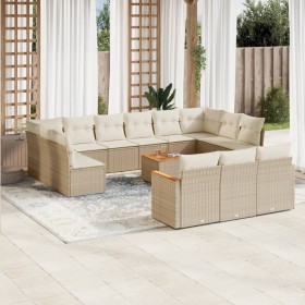 Garden furniture set, 14 pieces with beige synthetic rattan cushions. by , Garden sets - Ref: Foro24-3226464, Price: 1,00 €, ...