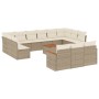 Set sofás de jardín 14 pzas con cojines ratán sintético beige de , Conjuntos de jardín - Ref: Foro24-3226464, Precio: 1,00 €,...