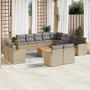 Set Gartensofas 14-teilig und Kissen synthetisches Rattan beige Mischung von , Gartensets - Ref: Foro24-3226535, Preis: 989,8...