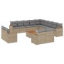 Set Gartensofas 14-teilig und Kissen synthetisches Rattan beige Mischung von , Gartensets - Ref: Foro24-3226535, Preis: 989,8...