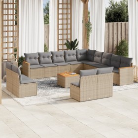 Set Gartensofas 14-teilig und Kissen synthetisches Rattan beige Mischung von , Gartensets - Ref: Foro24-3226493, Preis: 924,9...