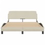 Estructura de cama con cabecero de tela color crema 140x200 cm de , Camas y somieres - Ref: Foro24-373190, Precio: 162,48 €, ...