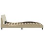 Estructura de cama con cabecero de tela color crema 140x200 cm de , Camas y somieres - Ref: Foro24-373190, Precio: 162,48 €, ...