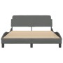 Estructura de cama con cabecero de tela gris oscuro 140x200 cm de , Camas y somieres - Ref: Foro24-373186, Precio: 138,85 €, ...