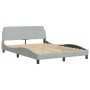 Estructura de cama con cabecero terciopelo gris claro 120x200cm de , Camas y somieres - Ref: Foro24-373152, Precio: 143,74 €,...